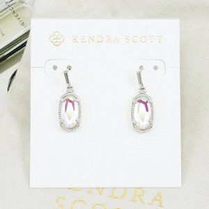 Kendra Scott Lee Dichroic Earrings Silver Tone